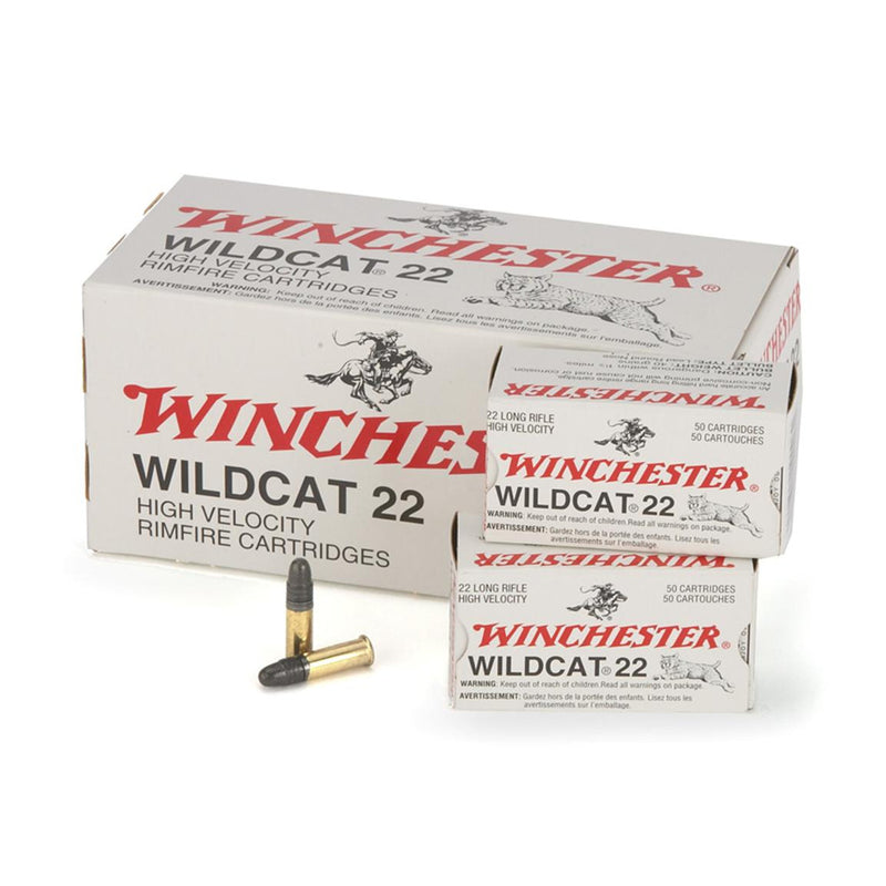Winchester Wildcat Rimfire Ammo 22 LR LRN 40 Grains 1255 Fps 50 Rounds Boxed