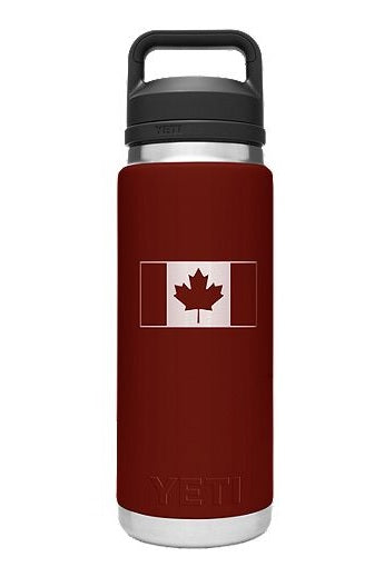 Yeti Rambler 26 oz Bottle Brick Red: Can Flag