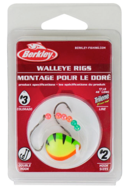 Berkley BWRC3-FRP Walleye Rig Colorado Blade -3 Fire Perch