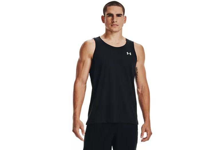 Under Armour Men's UA Streaker Run Singlet Black-Black-Reflective XL