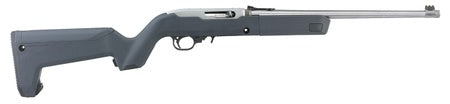 Ruger Takedown Semi-Auto Rifle- 22 LR- 16-4- Bbl- Gray Backpacker Syn- Stock- Satin Stnls- Fiber Optic Sight- 10-1 Rnd- 4 Mags