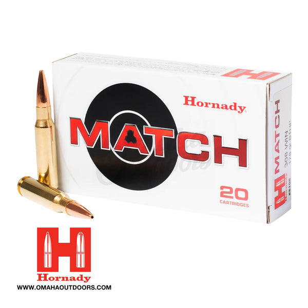 Hornady Match Rifle Ammo 308 Win 178 Gr Bthp Match 20 Rnd