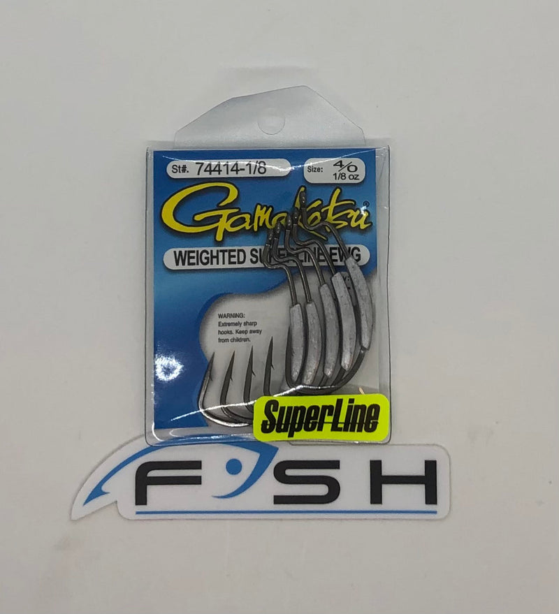 Gamakatsu Weighted Superline Ewg4/0-1/8, 5 Hooks Pack