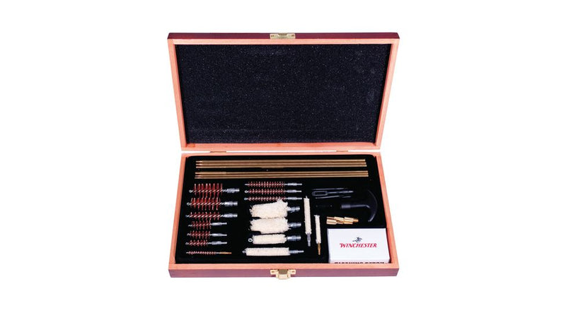 Winchester Deluxe Cleaning Kit Universal 42 Piece Wood Box -Carb 2 Compliant-