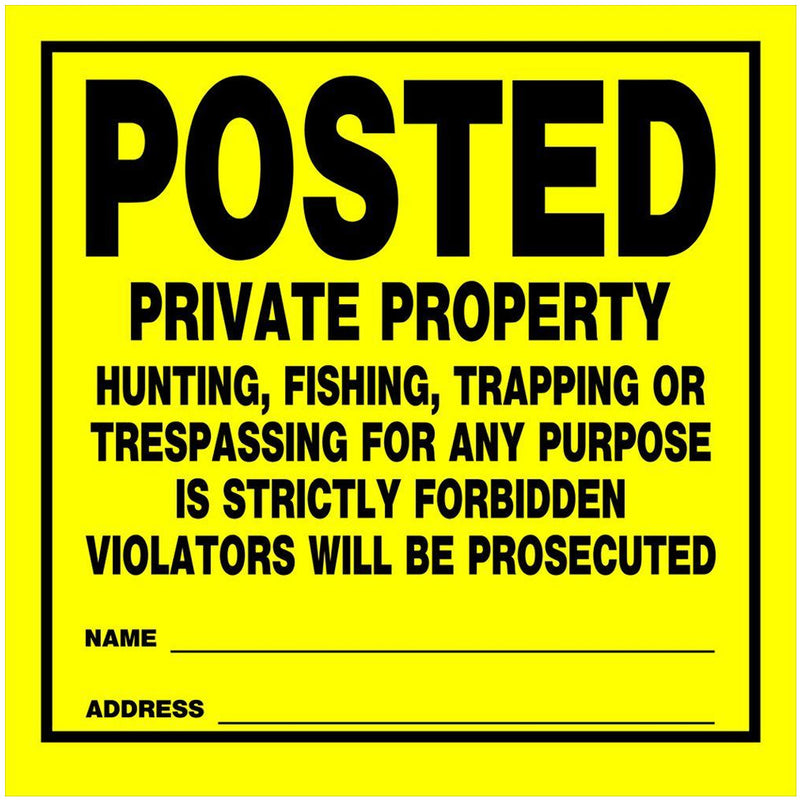 HME Products Posted Private Property Sign