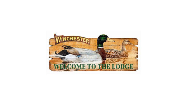 River's Edge Winchester Wood Sign "Welcome To Lodge"