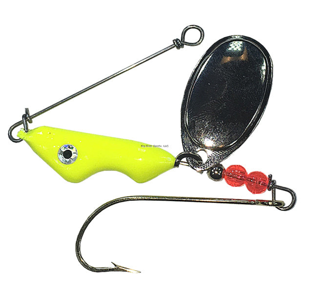 Shur Strike  Erie Spinner- 3-8oz- Mustad Gold Hook Holographic Eyes- UV Clear Coat- Lemon Lime