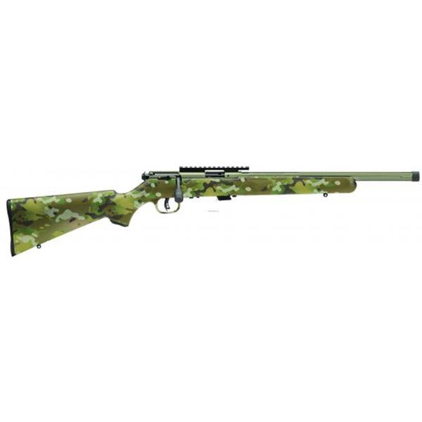 SAVAGE MARK II FV-SR BOLT ACTION RIFLE, 22 LR, 16.5" FLUTED BARREL, THREADED, BAZOOKA GREEN SYNTHETIC STOCK, 5 ROUNDS
